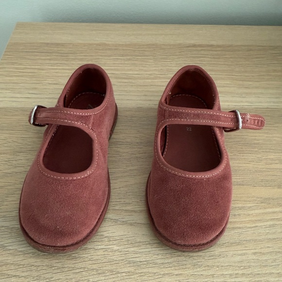 Zara kids Suede Mary Jane Shoes - Tan and Red - Picture 2 of 3